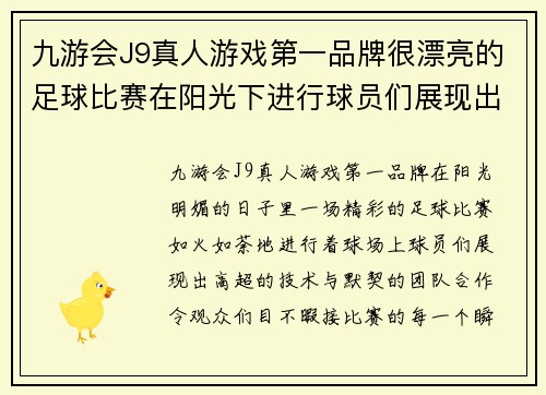 九游会J9真人游戏第一品牌很漂亮的足球比赛在阳光下进行球员们展现出精彩的技术与团队合作